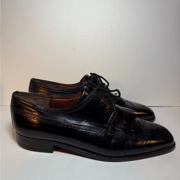 Men\'s Black Leather Dress Shoes Beltrami By Fratelli Rosetti Size 10 Vintage main image 9